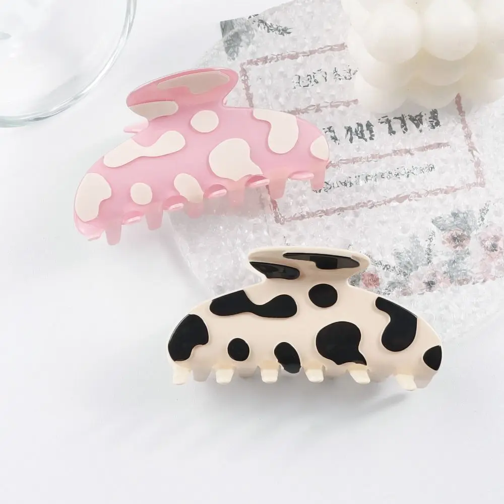 

Claw Clip Cow Pattern Hair Claw Hair Accessories Korean Style Large Shark Clip Headdress Hair Ornament Acrylic Grab Clip Daily