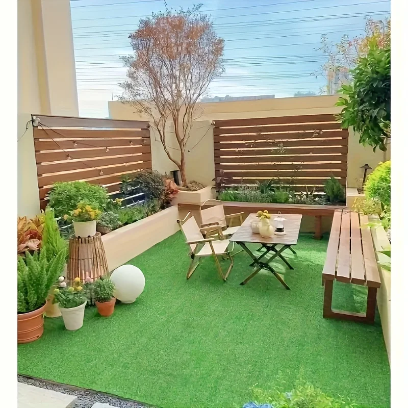 1pc Large Anti-Uv Luxurious Outdoor Artificial Turf Mat Durable Plastic Pet-Friendly Simulation Grass Mat for Indoor and Outdoor