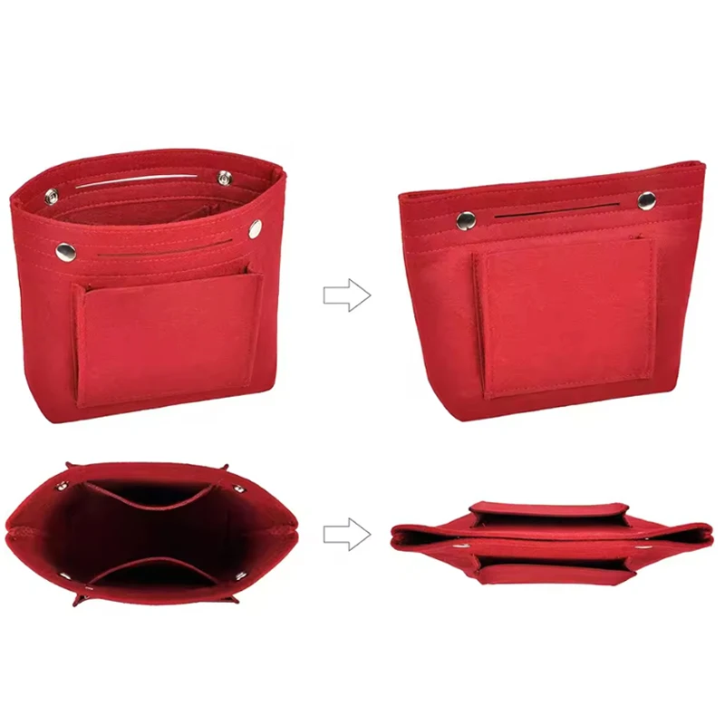 Bolsa de fieltro para mujer, bolsas de maquillaje cosmético, organizador de bolso de fieltro, bolsa con forro interior para bolsos de hombro, bolsos y totalizadores