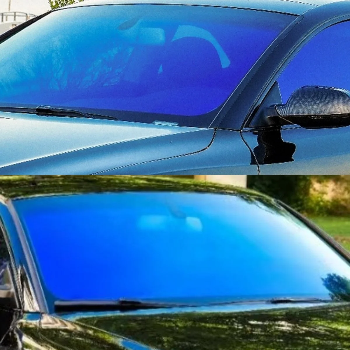 

NKODA 2Mil Windowscreen 64%VLT Solar Green Sunset Sticker Window Tint Film for Cars UV Blocking Blue Windshield Chameleon Tint