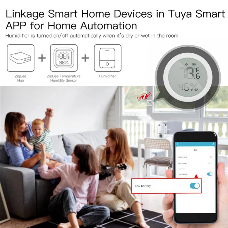 Tuya ZigBee Temperature and Humidity Sensor with LCD Display Indoor Hygrometer Thermometer Smart Life Control