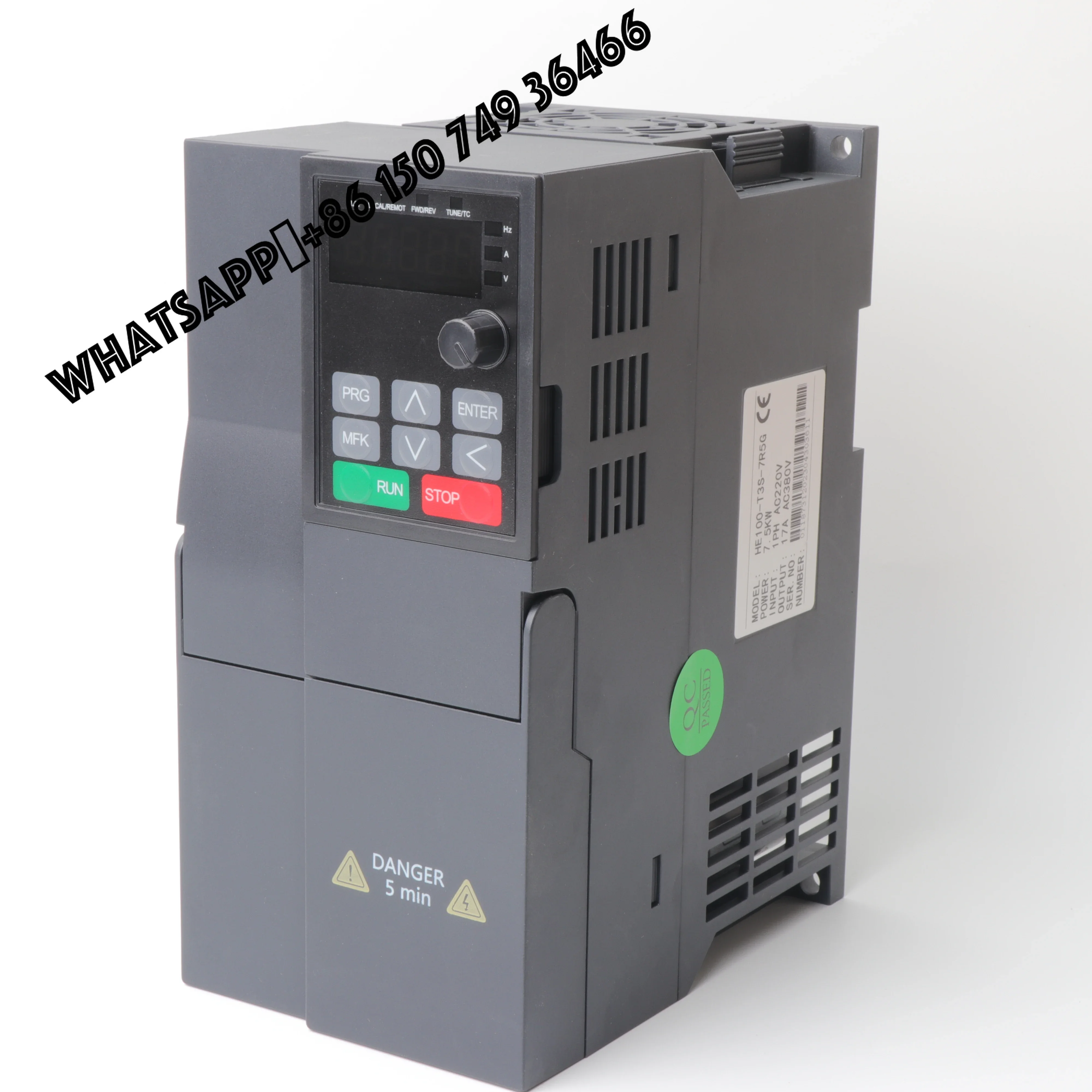 SUSWE HE100 7.5KW AC Input 220V Output 380V RS485 Single/Three-Phase Variable Frequency Drive Inverter Speed Controller CE