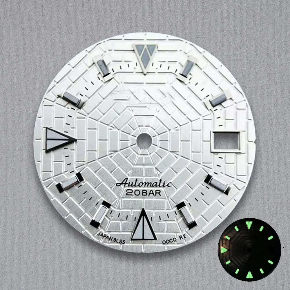 28.5mm s logotipo nh35 dial sunray aranha web dial adequado para nh35/nh36/4r/7s movimento caber 3/3.8 horas coroa relógio acessórios