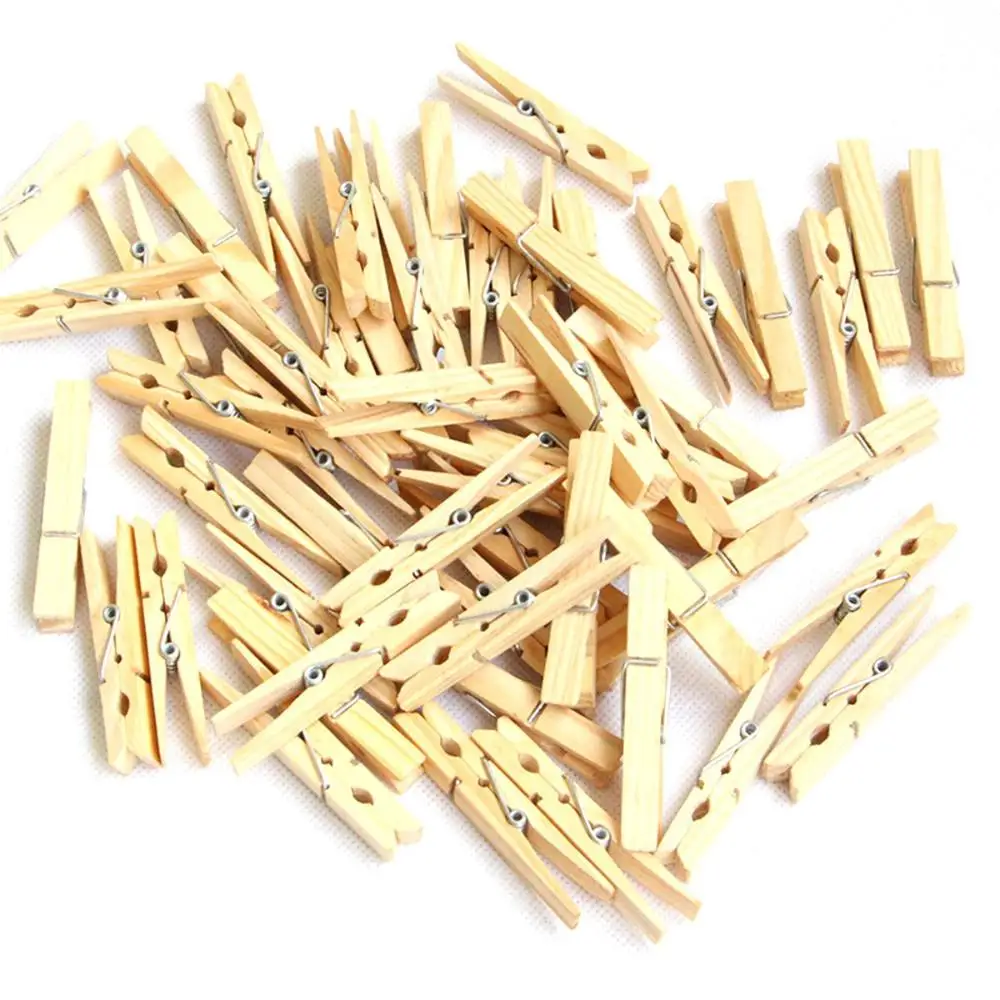 

Office 72mm Long Wooden DIY Wedding School Clothes Pegs Photo Clips Clothespin Craft Decoration