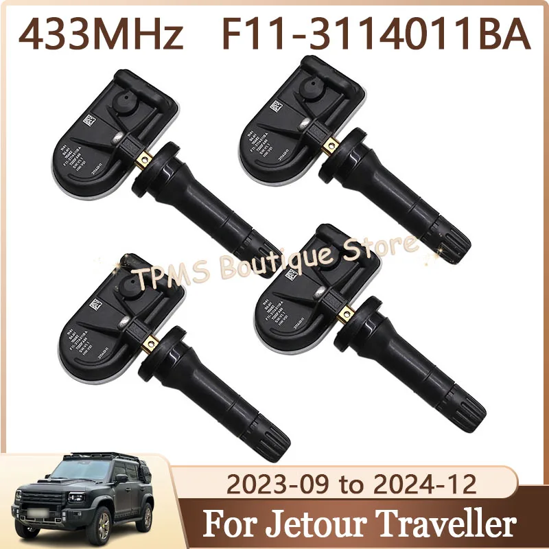 

TPMS Sensor Tire Pressure Monitor System 4pcs 433MHz F11-3114011BA For Jetour Traveller T2 L7 L9 Shanhai T2/L7/L9