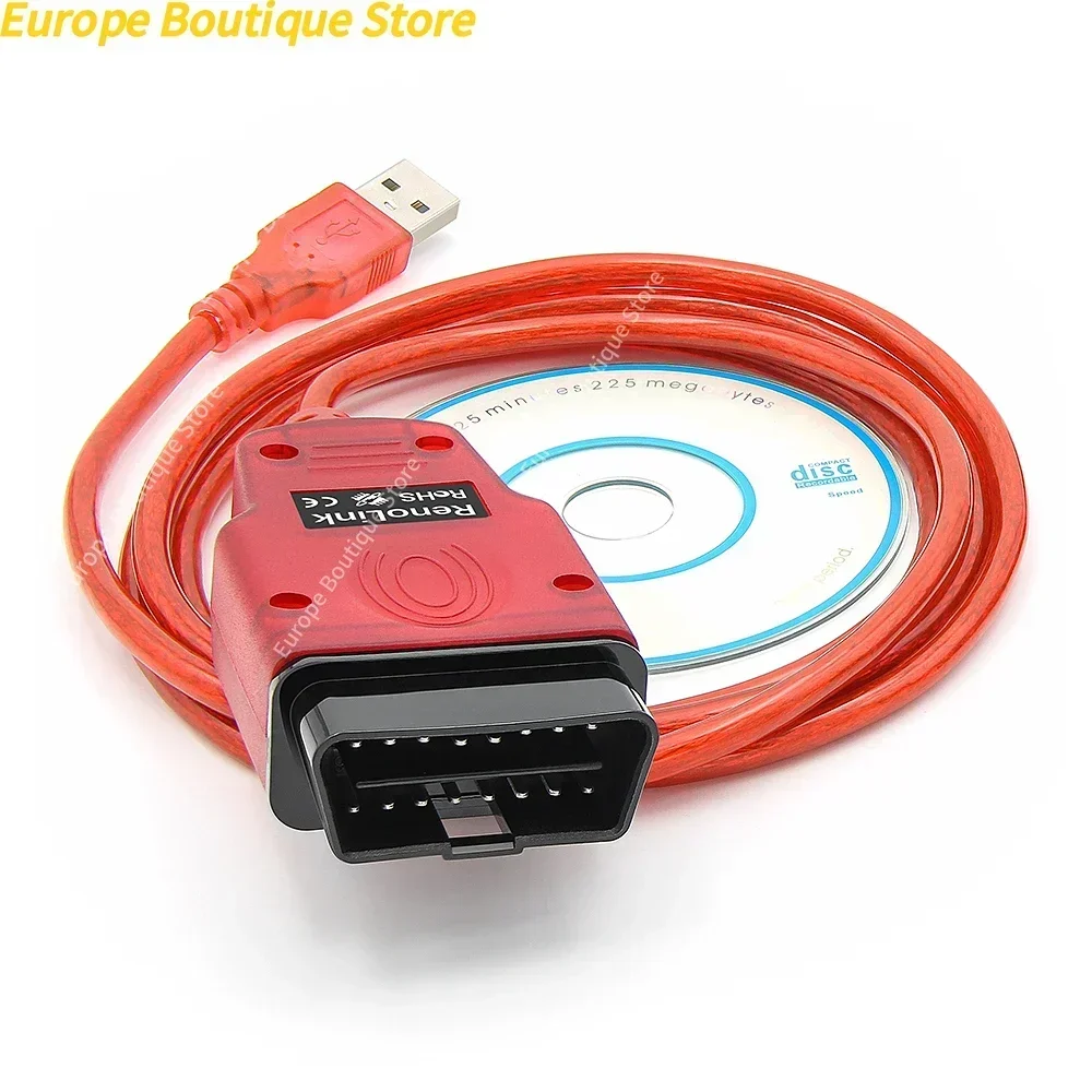 كابل Renolink V2.10 Obd2 لرينو Renolink V1.99 نسخة مطورة ECU مبرمج وسادة هوائية إعادة تعيين ECM UCH مفتاح الترميز التلقائي #4