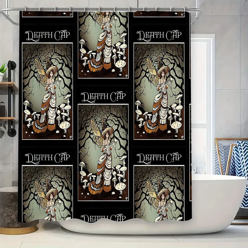 

Gothic Horror Shower Curtain Spooky Halloween Decor Vintage Macabre Art Tapestry Dark Academia Room Divider Home Textiles