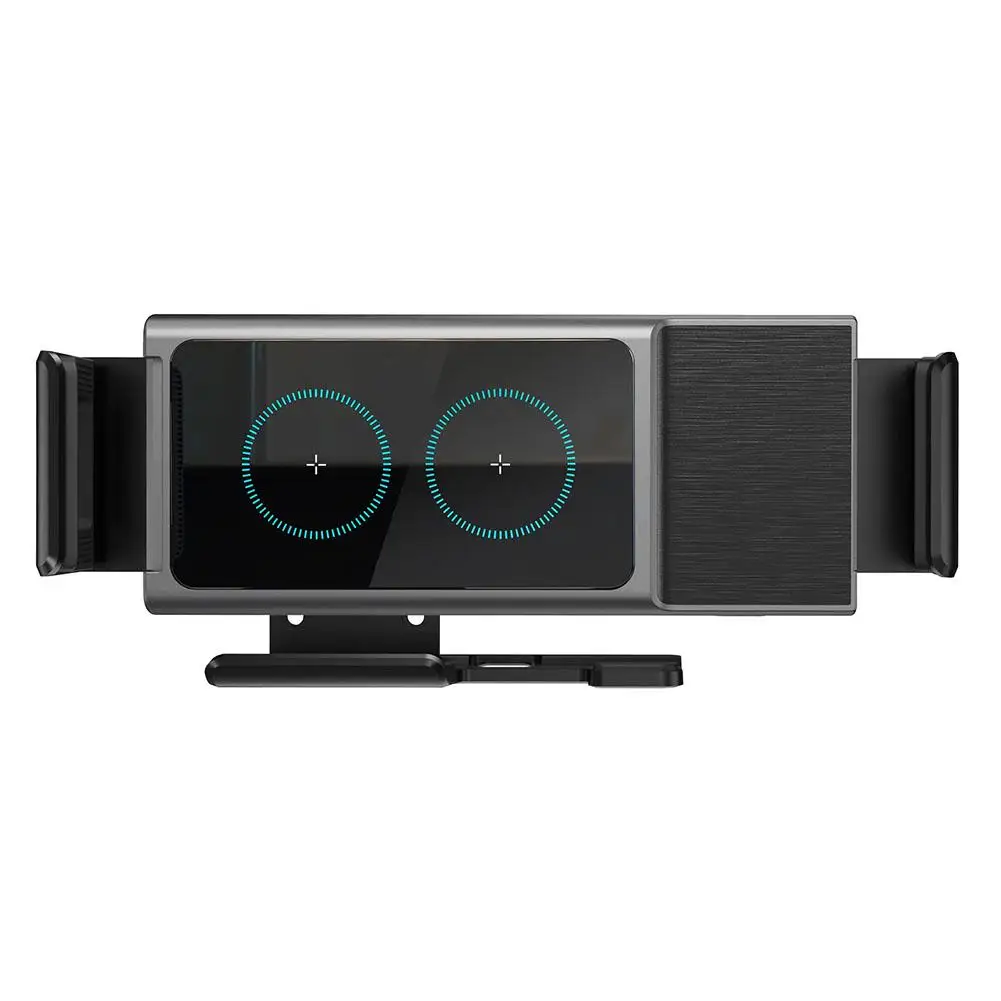 15W Dual Coil Wireless Car Charger For Samsung Galaxy Z Flip Fold Clamp Fast Car Charging Phone Mount Holder image 4