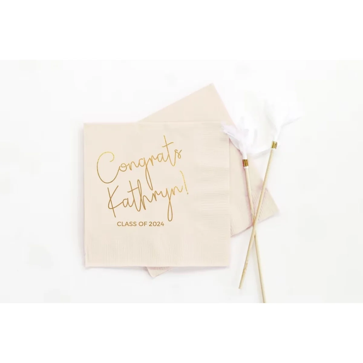 

50pcs Personalized Graduation Napkins, Class of 2024 Graduation Party Decorations - Cocktail, Luncheon, Dinner, and Guest Towels