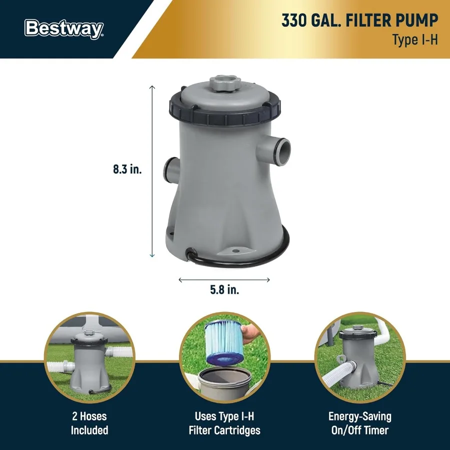 스틸 프로 맥스 12' x 30' 원형 지상 수영장 세트 (야외용, 내구성 있는 금속 프레임, 내장 라이너 및 효율적인 시스템 포함)