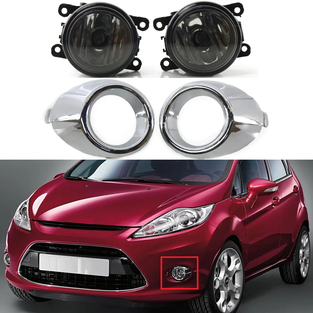 

Left/Right Car Front Bumper Fog Light Cover Grille Grill Fog Lamp Assembly Set For Ford fiesta 2008 2009 2010 2011 2012