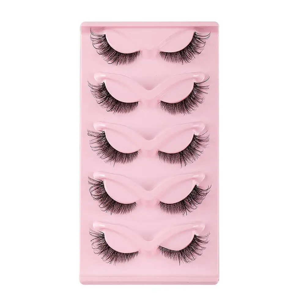 Natural Look -eye Lashes Wispy False Eyelashes 5 Pairs Lashes Eye Eyelash Faux Lashes Extension Makeup Fluffy Thick C9p0
