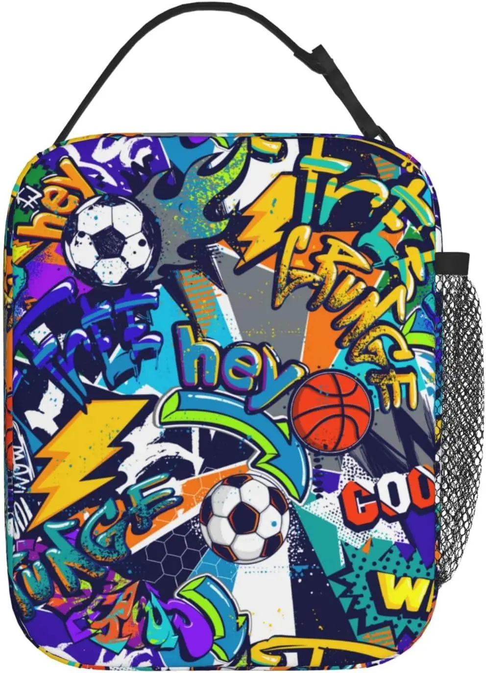 Sport Cool Soccer Theme Lunch Bag for Men Boys Kids Soccer Lunch Box for Work Picnic School Travel Hiking Beach or Fishing