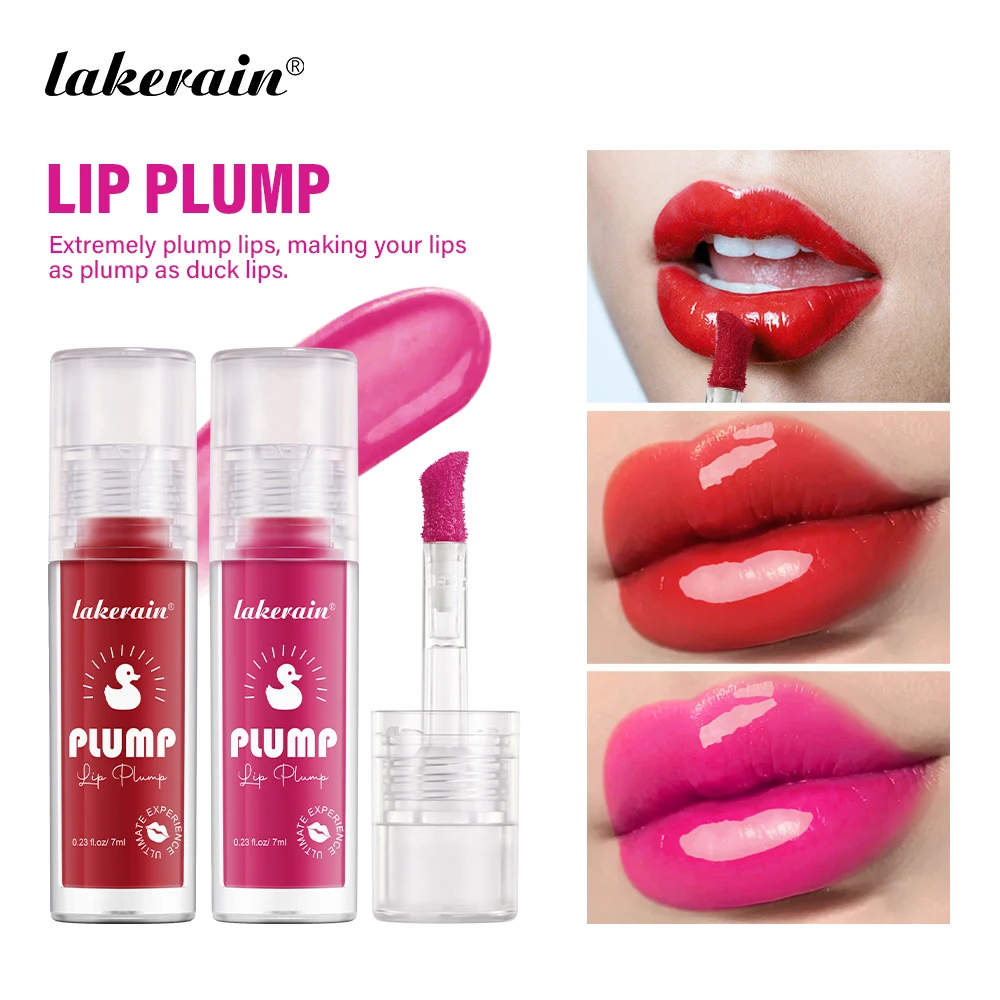 Lakerain Lip Glaze Rozświetlający Błyszczyk do Ust Długotrwały Nawilżający Ekstrakt z Korzenia Imbiru Tekstura Błyszczyka Efekt Gorącego Powiększenia Ust