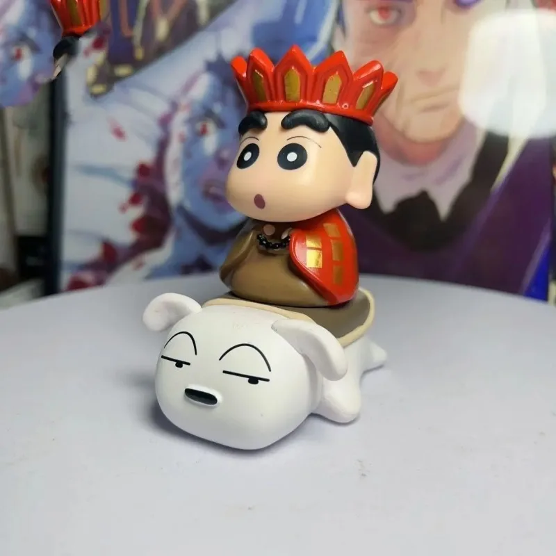 New Crayon Shin-chan Cos Tang Monk Rding a White Loong Horse Xiaobai Jigong Buddha Creative Hand Figure Car Ornament Animation