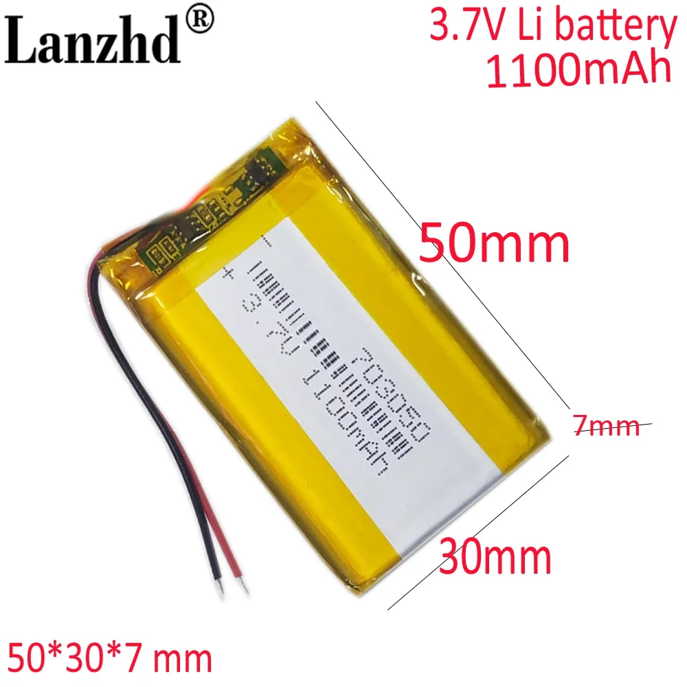 

3.7V cells For meter Bunny early education machine story machine Mp3 MP4 MP5 GPS mobile bluetooth 1100mAh battery 703050 703048