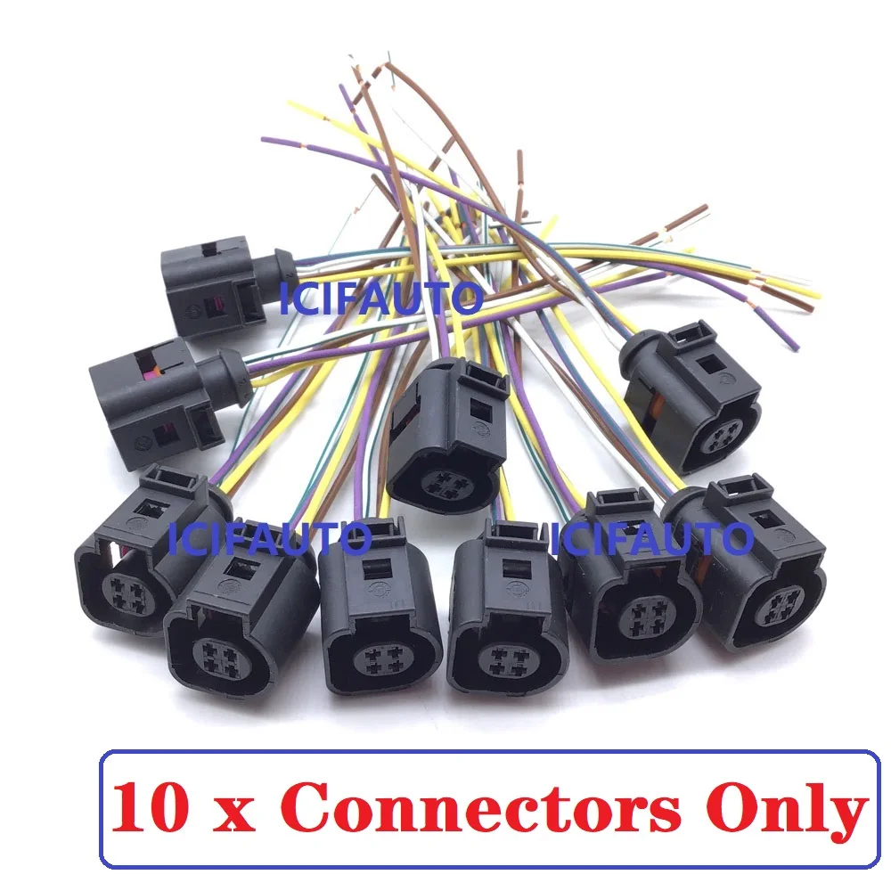 10 x Pigtail Connector of Green Car Engine Coolant Temperature Sensor Switch for VW Passat Golf Audi OE# 078919501C / 059919501A