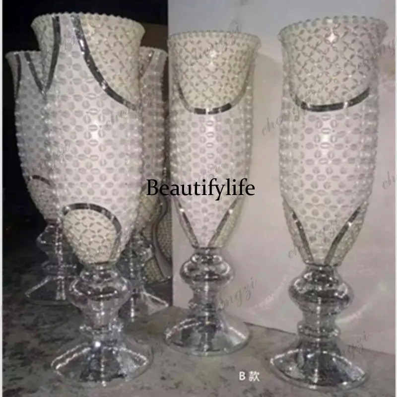 Resin simple modern fake flower floor large vase FRP flower ware hotel shopping mall club home decoration ornament