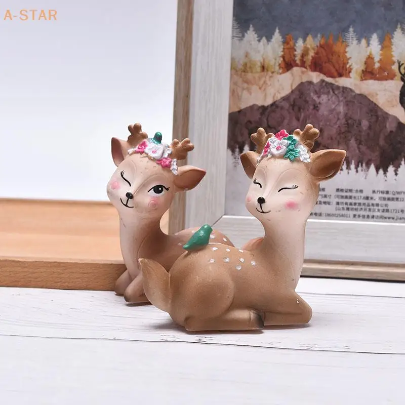 1PC PVC Multicolor Cute Sika Deer DIY Home Decoration Wedding Party Baking Cake Decoration Decoration