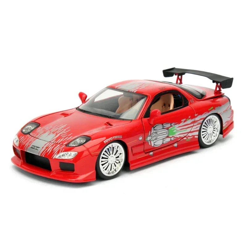Jada1:24 Mazda RX7 modelo de carro de liga de alta simulação rally carro esportivo de corrida brinquedo função deslizante modelo de carro