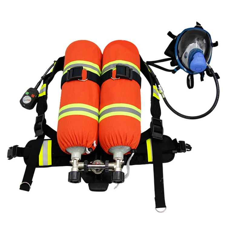 Double Bottle Positive Pressure Self-Contained Compressed Air Breathing Apparatus RHZK6.8 Firefighting Equipment Accessories