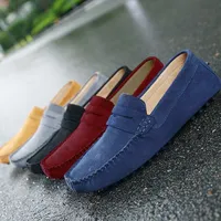 Men Casual Shoes Fashion Men Shoes Handmade Suede Genuine Leather Mens Loafers Moccasins Slip On Men's Flats Male Driving Shoes