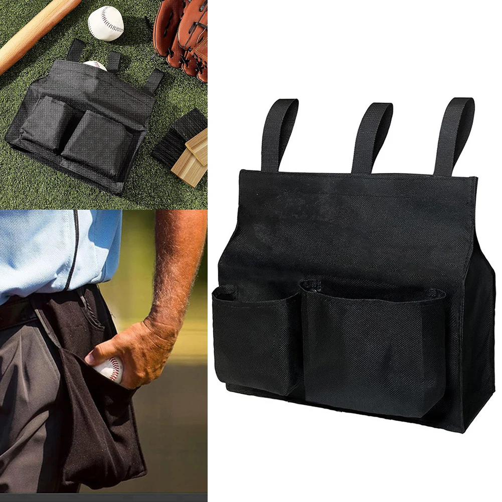 Baseball Umpire Ball Bag Black Portable Baseball Softball Umpire Bag 31x24.5x7.5cm Replacement Tool Accessories