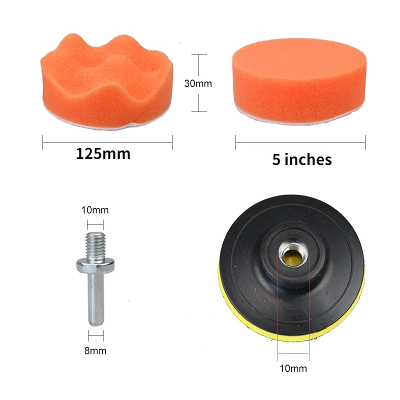 7/11/قطعة مجموعة 3 بوصة مجموعة فرشاة الحفر رغوة القرص وسادة الصوف لتلميع التلميع الصبح الإسفنج عجلة تنظيف فرشاة أداة اليد #6
