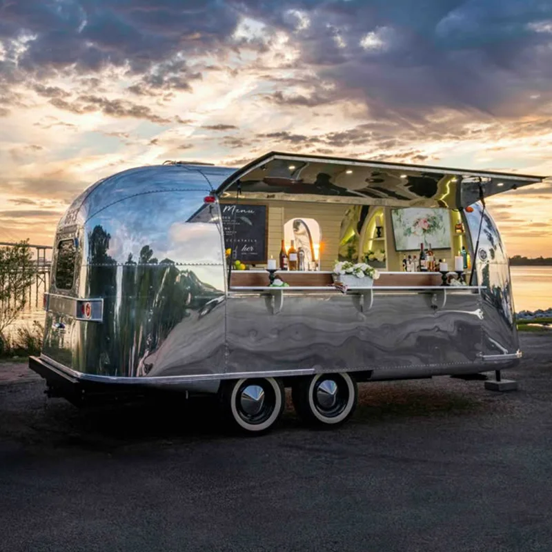 

yu-Hot Sale Custom Mobile Cart Trailer Mobile Truck Fully Equipped Kitchen Food Van Trailer&