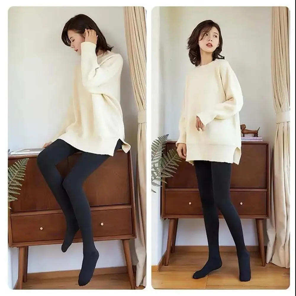 مرونة الصوف مبطن طماق عالية الخصر بلون الحرارية طماق سميكة الدفء الشتاء المخملية طماق الخريف الشتاء