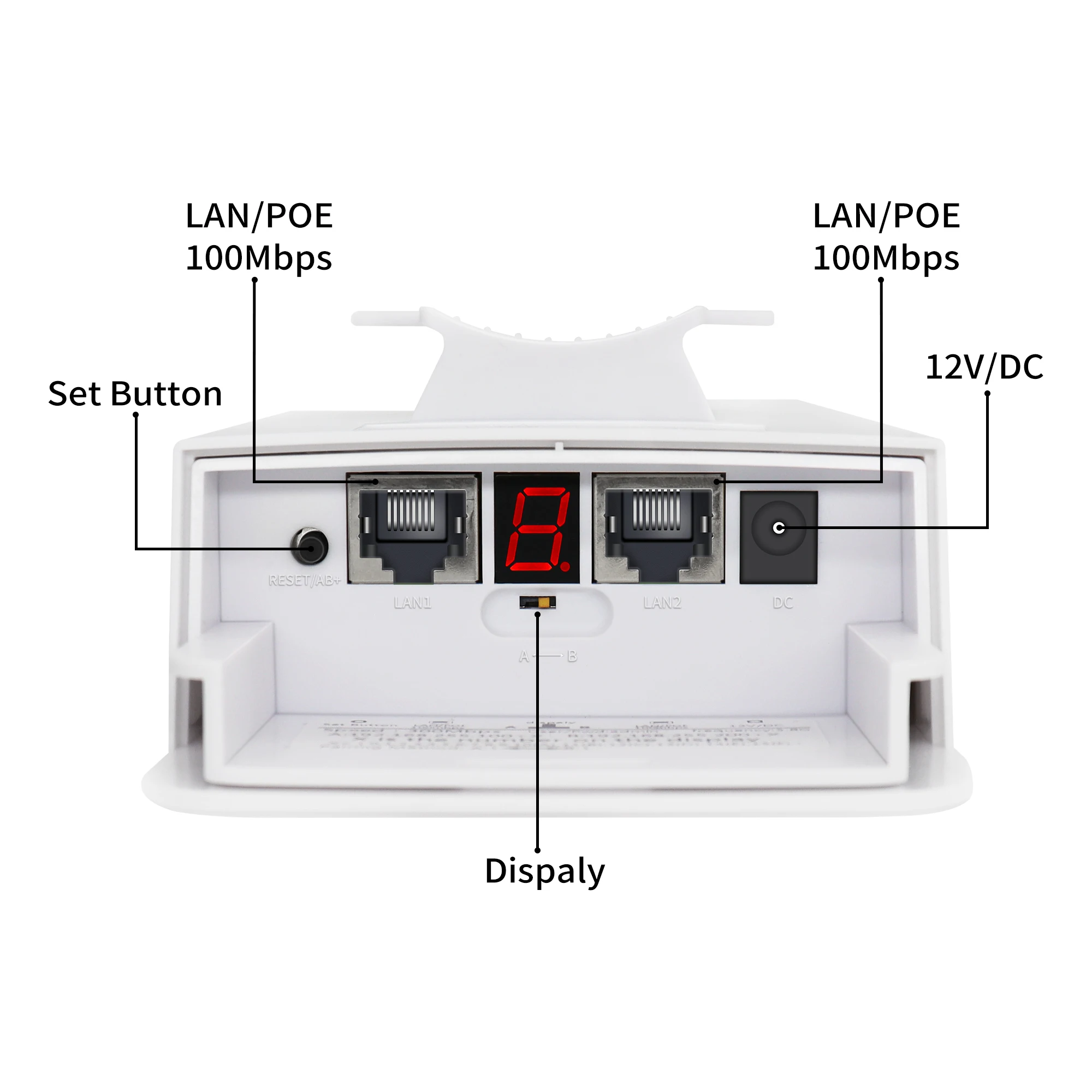 Wireless Bridge Set 300Mpbs 5.8G WiFi Outdoor CPE Point to Point 3 with 14dBi Antenna, 24V PoE Power, IP65 Waterproof,2 Pack