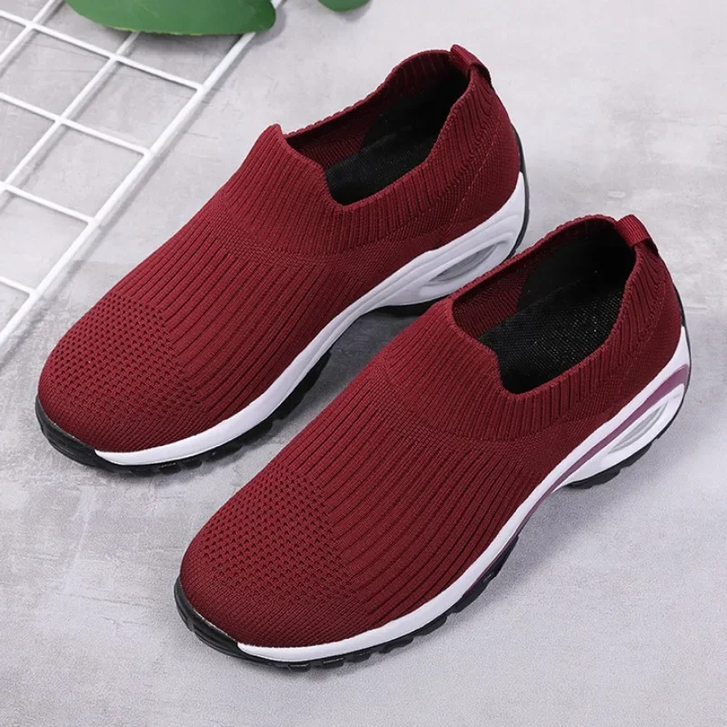 Women Vulcanized Shoes High Quality Mesh Women Orthopedic Sneakers Slip on Breathable Loafers Walking Flat Shoes for Women 2024