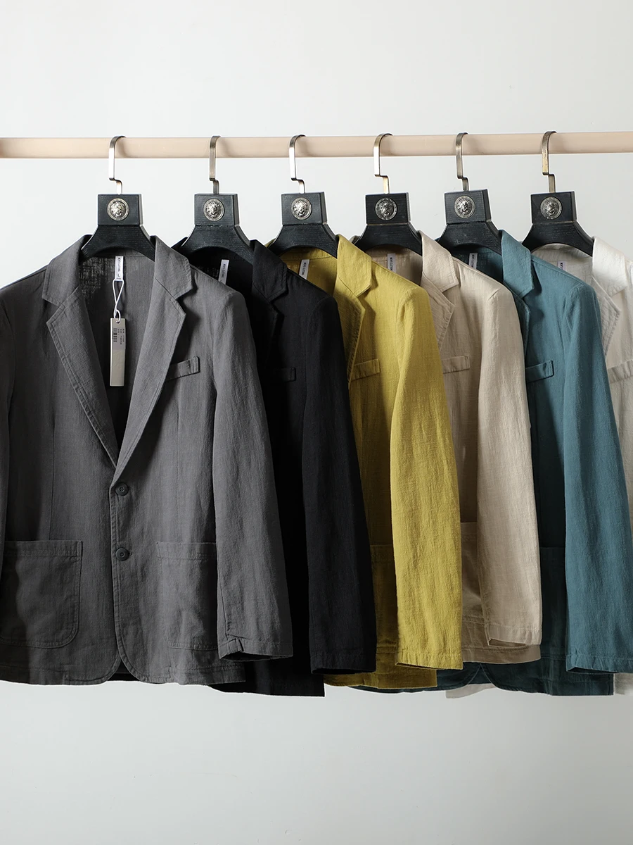 

Men's Casual Linen Suit Jacket Comfortable Breathable Washed Cotton Autumn Commute Versatile Fashionable Long Sleeve Color