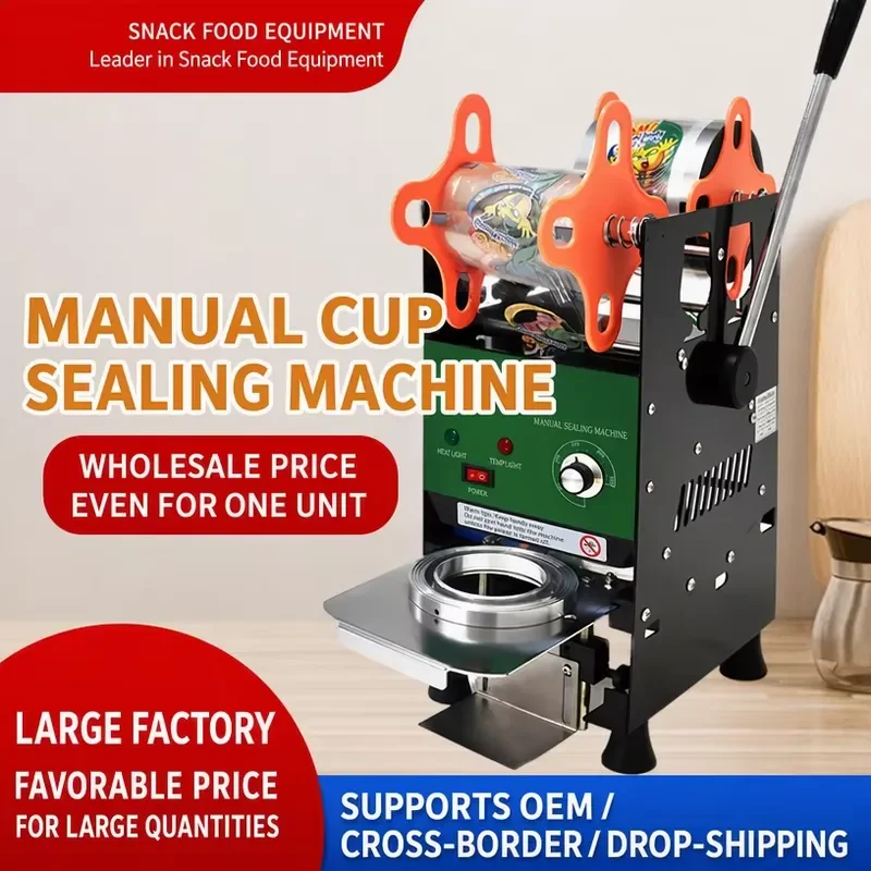 Semi Automatic Cup Sealing Machine Manual Beverage Sealer for Milk Tea Shop Juice Soy Milk Commercial Use Easy Operation