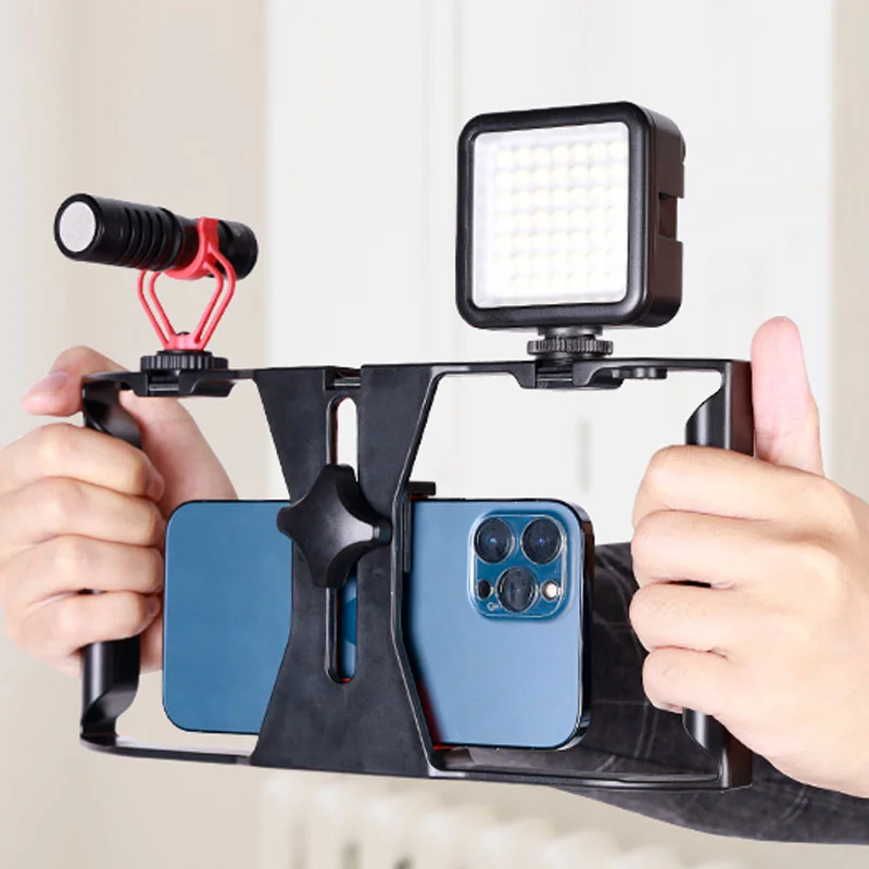 

Video Camera Cage Stabilizer Mount Holder Handheld Frame Film Smartphone Video Rig Vlog Phone Accessories