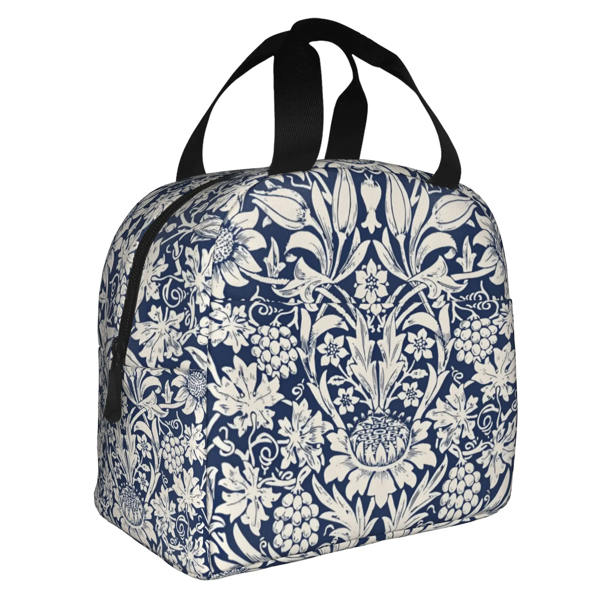 William Morris Lunch Bag Women Carpet Print Warm Cooler Insulated Lunch Boxes for Adult Office