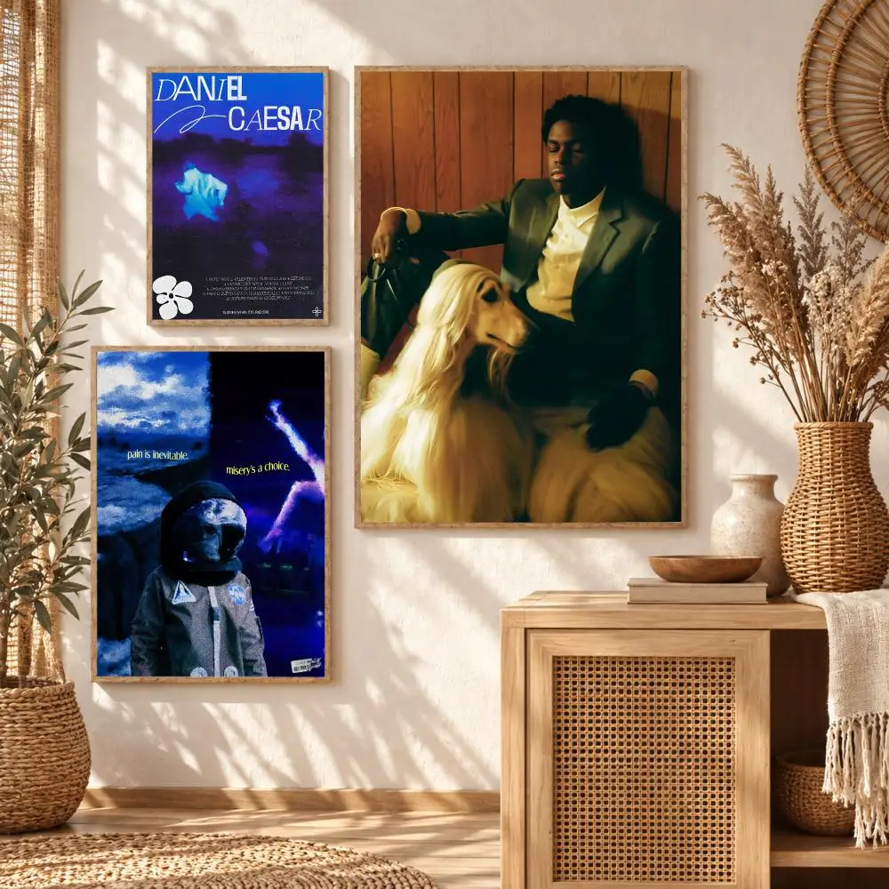 Singer D-Daniel Caesar Moody Romantic Poster Premium Modern Waterproof Wall Art Pictures for Bedroom Living Room Bar Decor