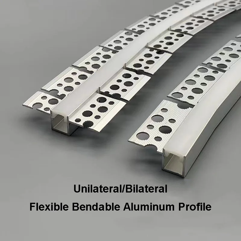 

Bendable Hidden LED Ceiling Wall Floor Hard Strip Light Silicone Cover Embedded Frameless Curved Aluminum Profile Channel DIY
