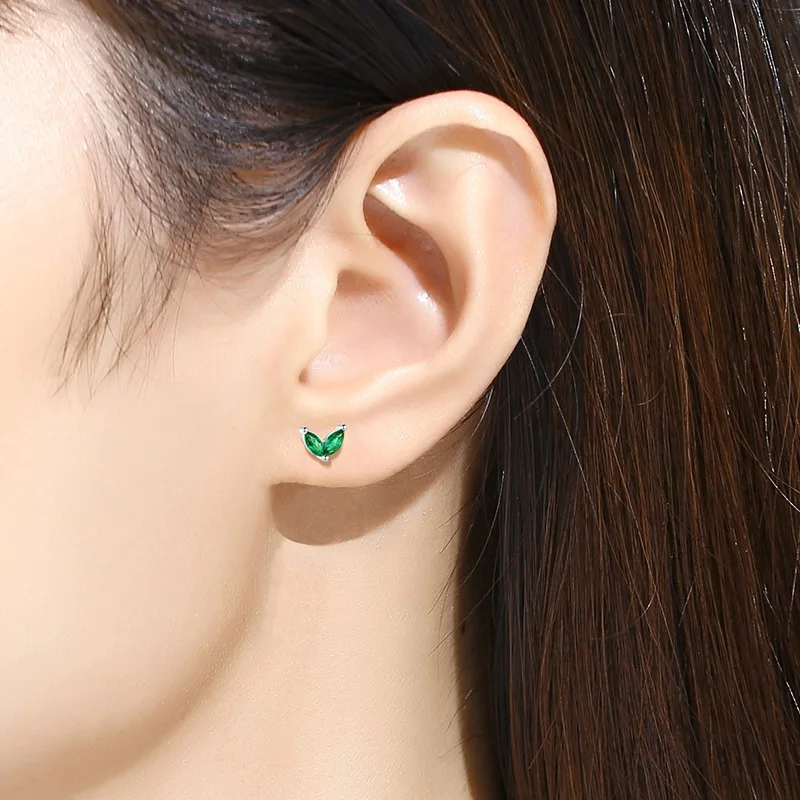 G23 Titanium Piercing 16G CZ Double Horse Eye Labret Internal Thread Tragus Helix Cartilage Flat Back Earrings Piercing Jewelry