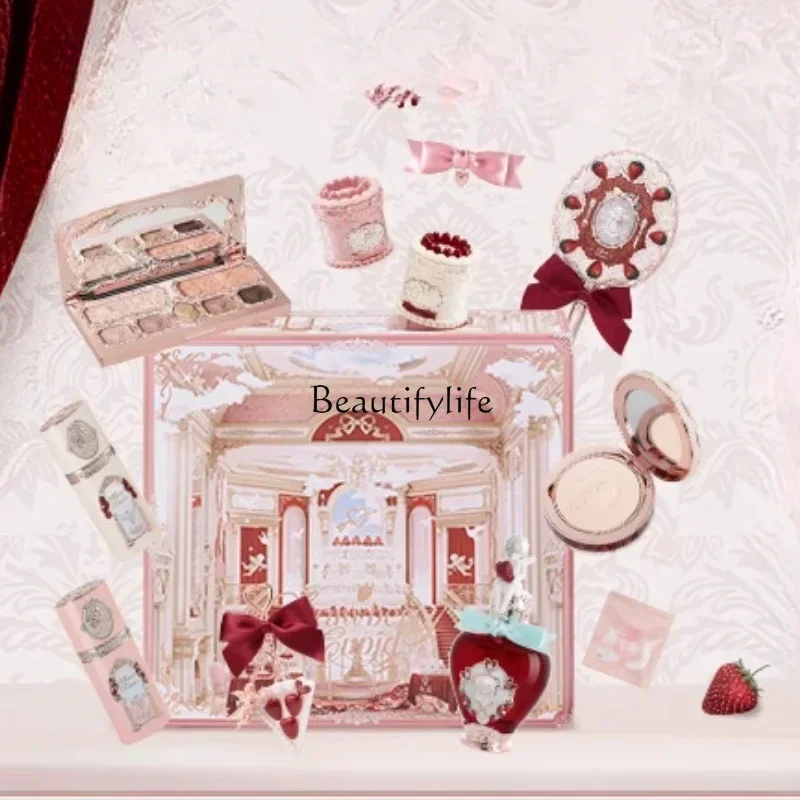 [New Product] Flower Knowledge Strawberry Cupid Sweetheart Gift Box Lip Mud Blush Comprehensive Plate