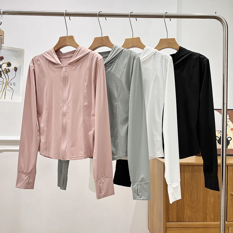 Oryginalna włóczka Ice Sensation, ochrona przed słońcem, nowa, wysoce elastyczna, z kapturem, jednolita, wyszczuplająca, oddychająca odzież wierzchnia chroniąca przed słońcem.