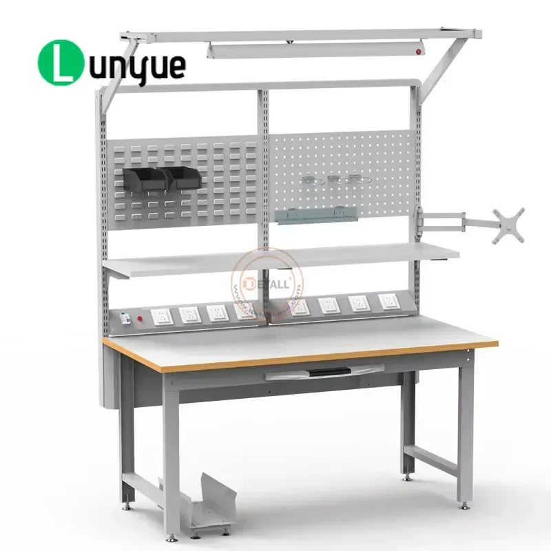 Industrial Mobile Electrical Workbench Heavy Duty Rolling Tool Cart with Power Outlets for Workshop Garage Storage and Repair