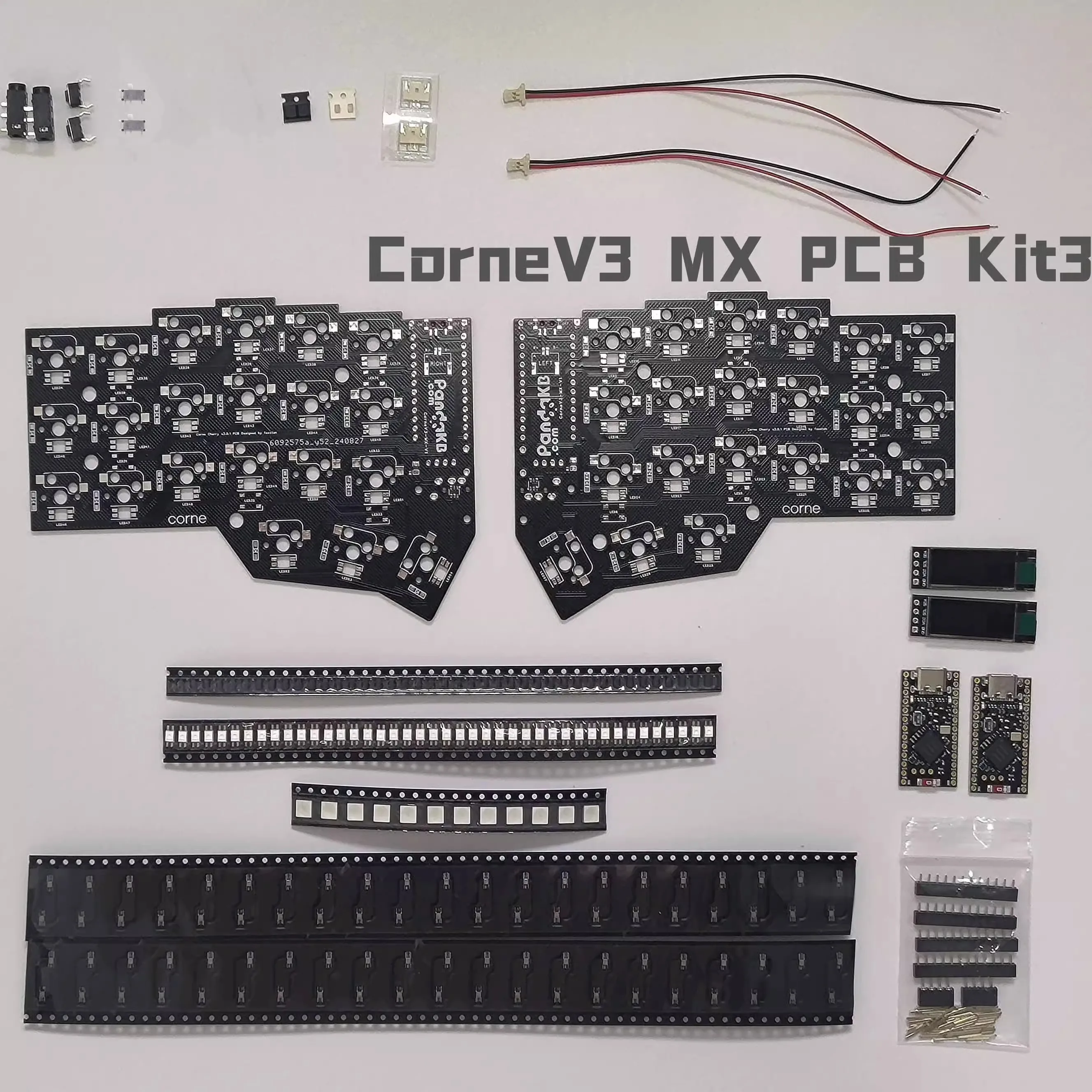 

Corne V3 Split Keyboard PCB Kit Customized ESD Wired or Wireless Corne Cherry V3 PCB Not Prebuild Crkbd Ergo Split Keyboard Kit