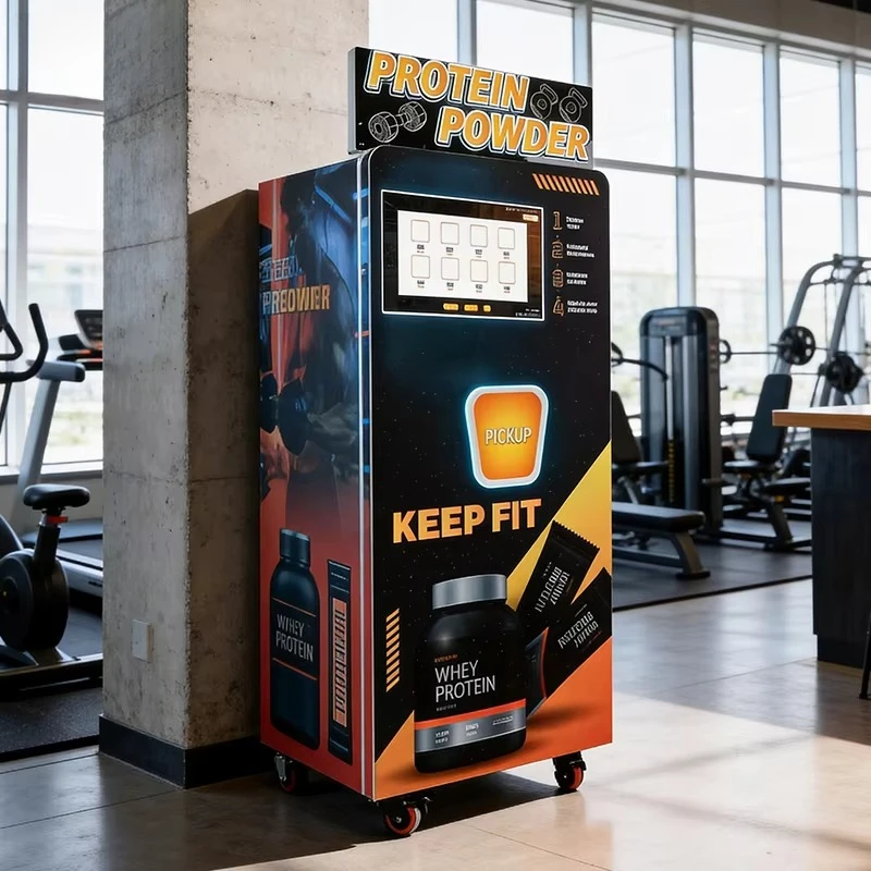 Custom Intelligent Protein Powder Vending Machine Full Automatic Touch Screen Unmanned Self Service Device For Commercial Gym