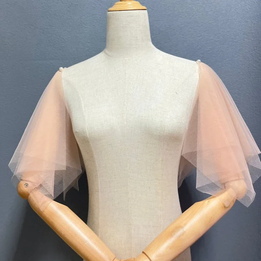 Casacos de noiva Bolero com Mini Véu, Ombro Véu, Véu do casamento, Vestido curto dama de honra, Casamento Bolero, Bolero