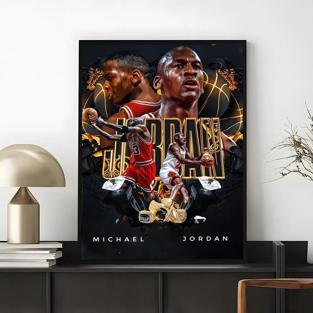 Athlete Michael Jordan Poster Self-adhesive Art Waterproof Paper Sticker Coffee House Bar Room Wall Decor view 5