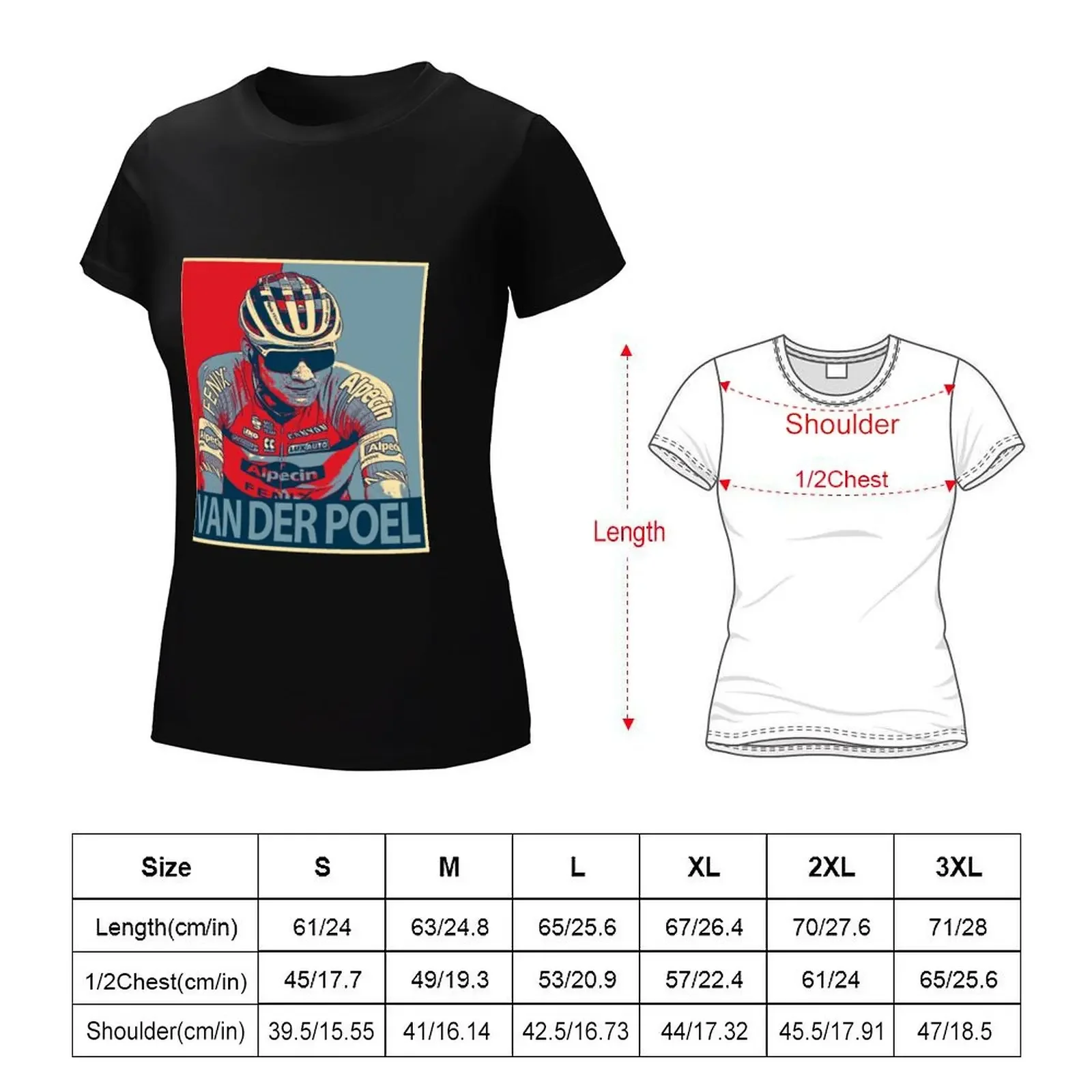 T-shirt femme, vêtement avec imprimé de dessin animé, Sépareu Van Der Poel, grande taille