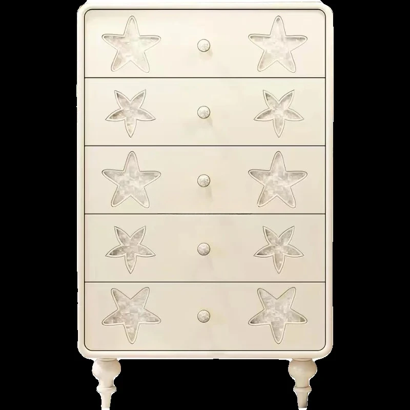 

Antique Chest of Drawers Vintage Solid Wood Chest of Drawers Cream Style Drawer Bedroom Lobby Locker