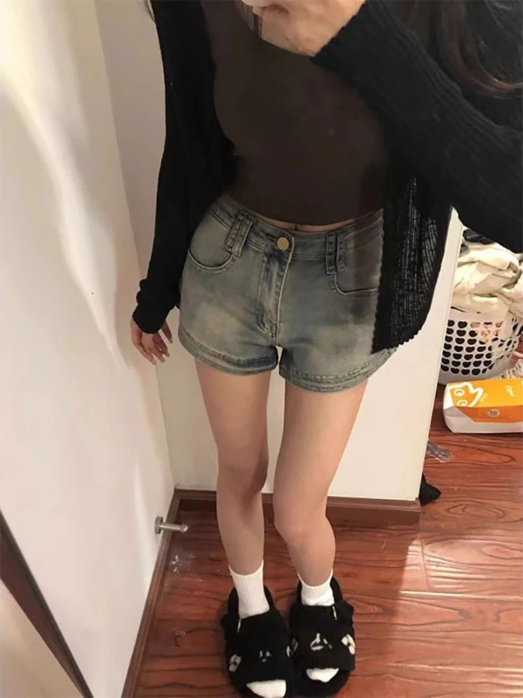 

American Retro Hot Girl Denim Super orts Women plus Size High Waist Multibarrel A-Line Pants Summer High Waist orts