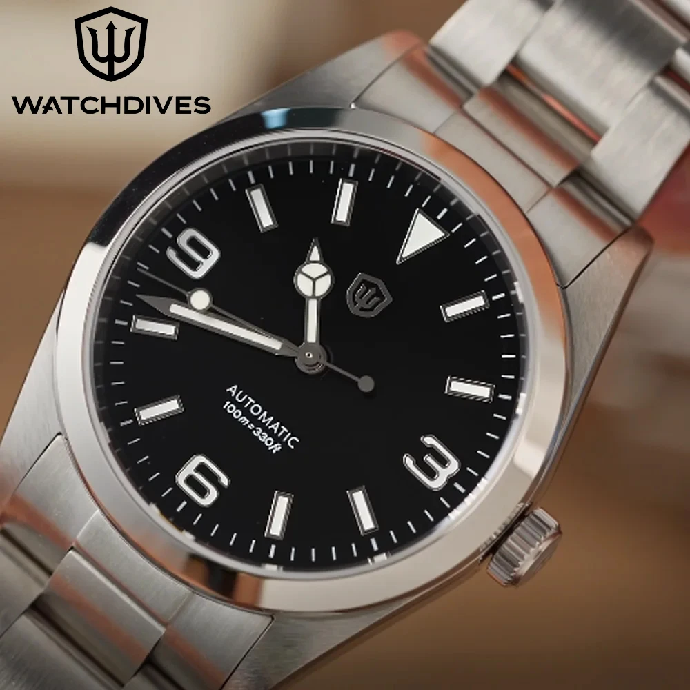 Watchdives wd6610 relógio de luxo miyota 9015 movimento relógio mecânico aço inoxidável 100m à prova dwaterproof água relógio de pulso safira